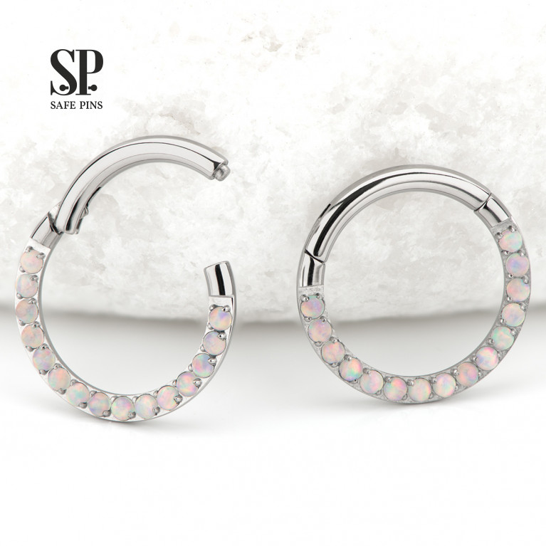 Hinged Segment Сlicker with white opals (OP18)