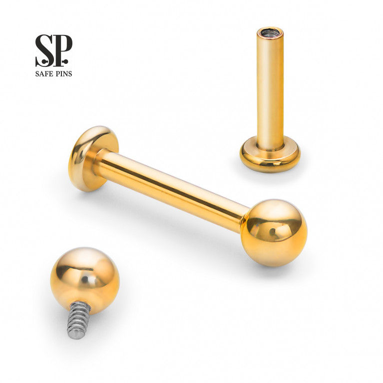 Internal Labret Gold PVD (disc 4 mm)