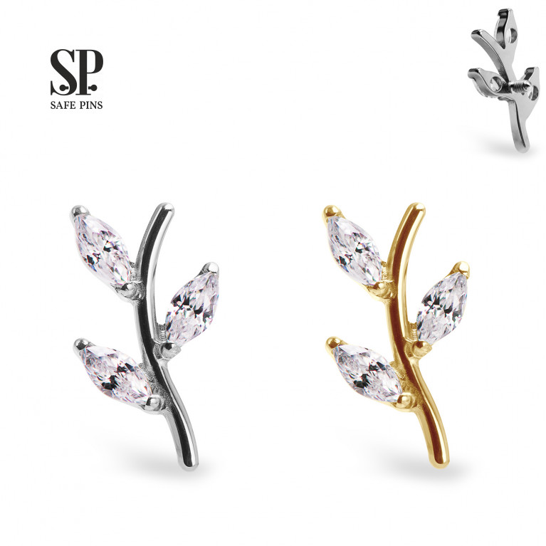 Marquise Sprig Cluster with Clear CZ