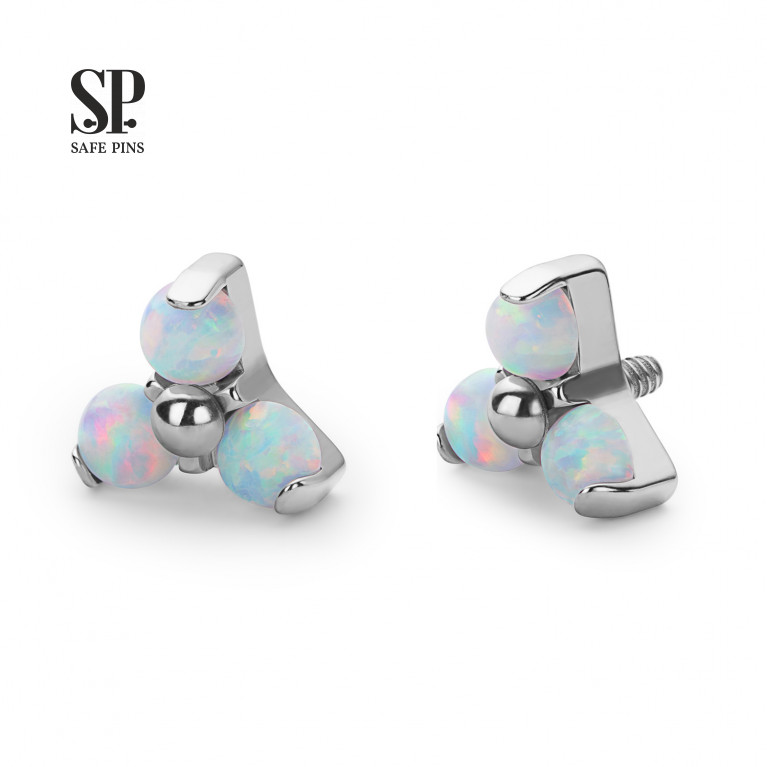 Trinity top with white opals