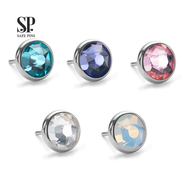 Flat Gem (Threadless) with crystals