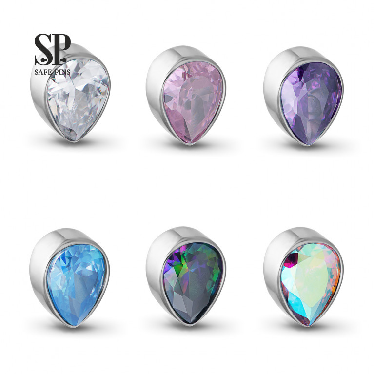 Drop top with CZ crystal (0.9 mm)