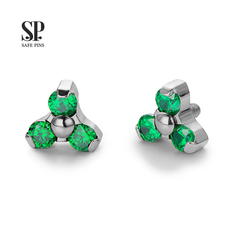 Trinity top with Emerald CZ