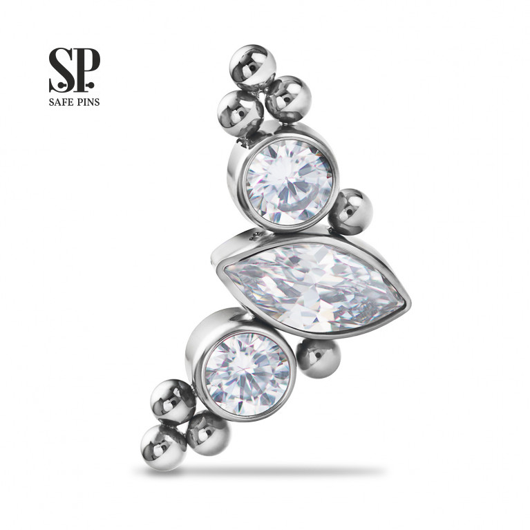 Semi-Marquise Cluster with Clear CZ