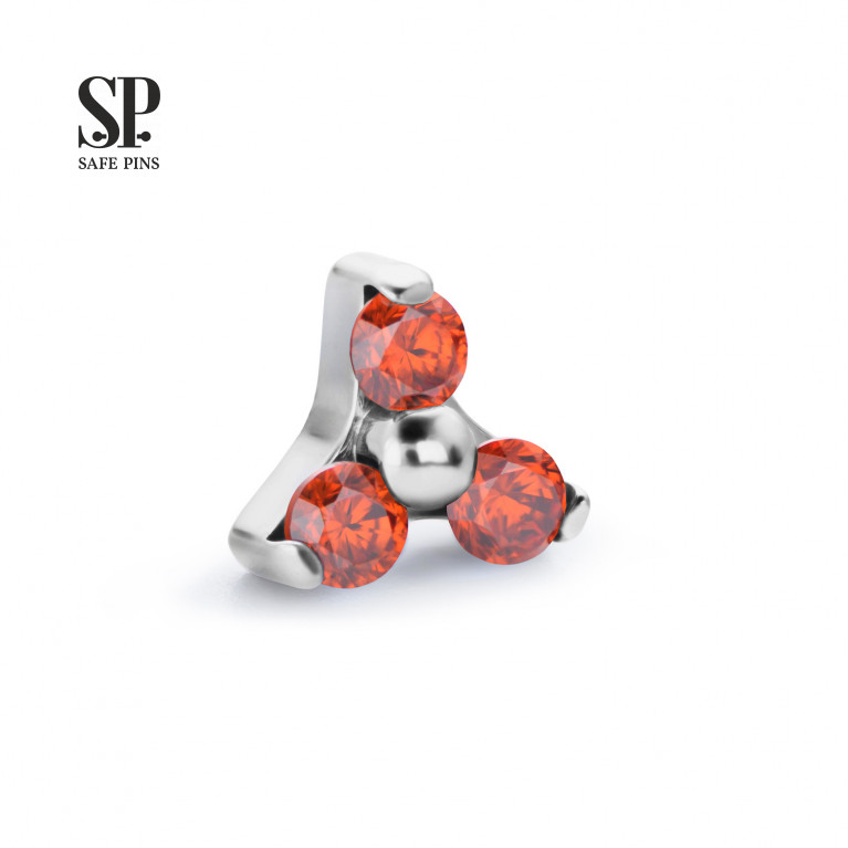 Trinity top with Garnet CZ