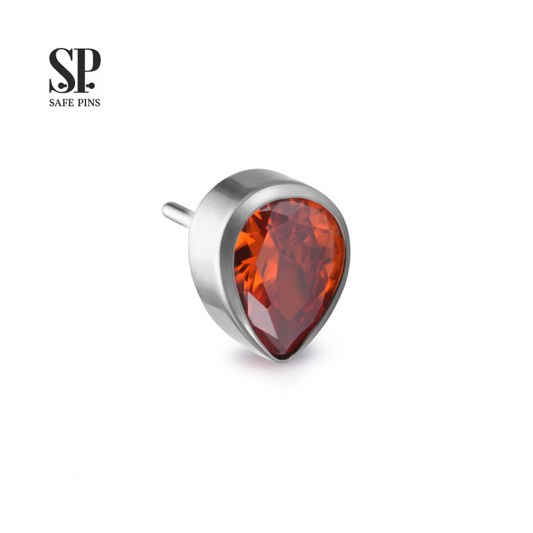 Drop top (Threadless) with CZ crystal