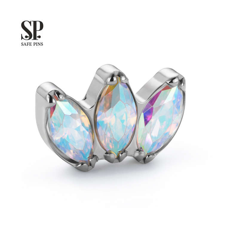 Triple Marquise Cluster (ver. 3) with Clear CZ