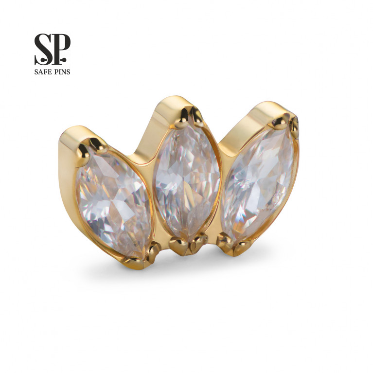 Triple Marquise Cluster (ver. 3) with Clear CZ