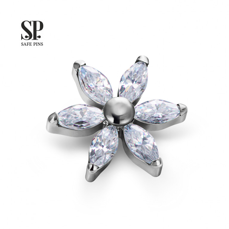 Marquise Snowflake top with Clear CZ