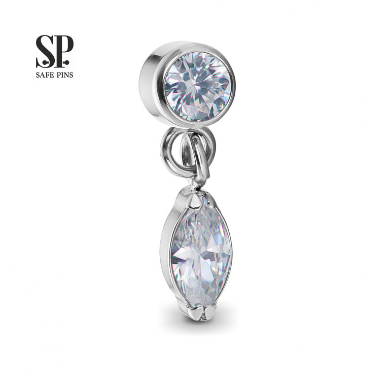 Single Marquise Dangle top with Clear CZ