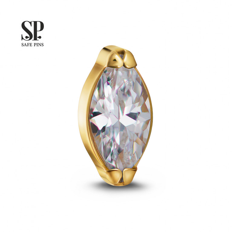 Single Marquise Mini top with CZ (Gold PVD)