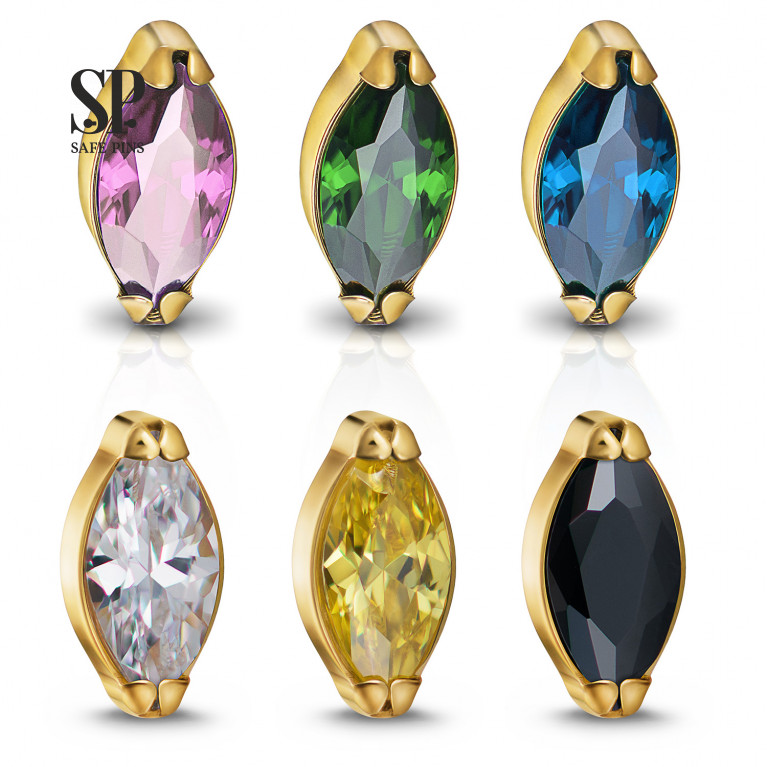 Single Marquise Mini top with CZ (Gold PVD)