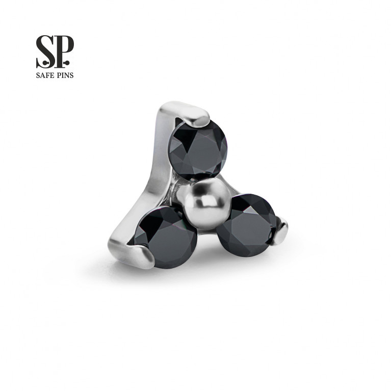 Trinity top with Black CZ