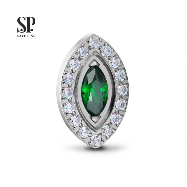 Emerald Eye top with CZ crystals