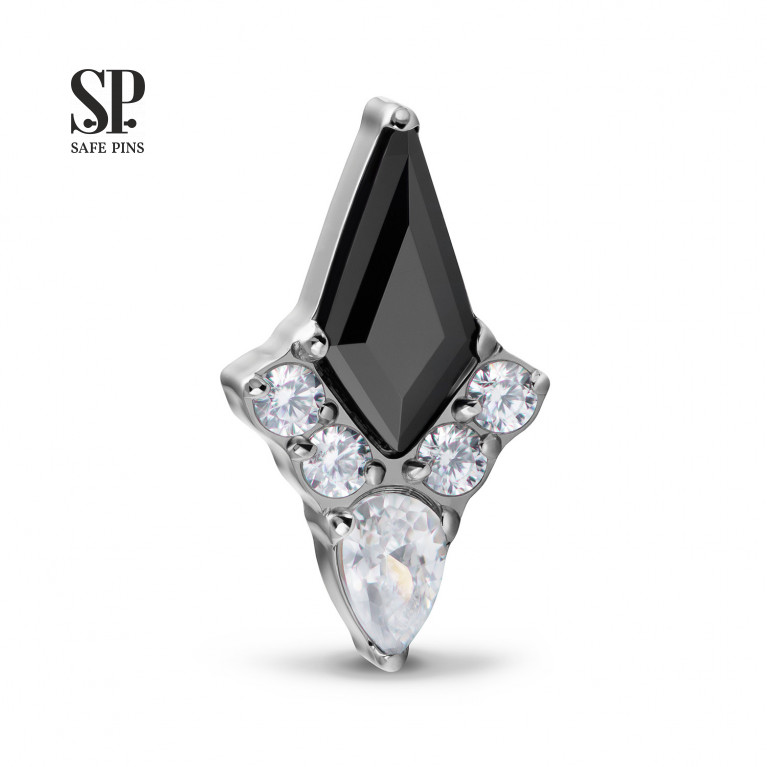 Black North Star top with CZ crystals