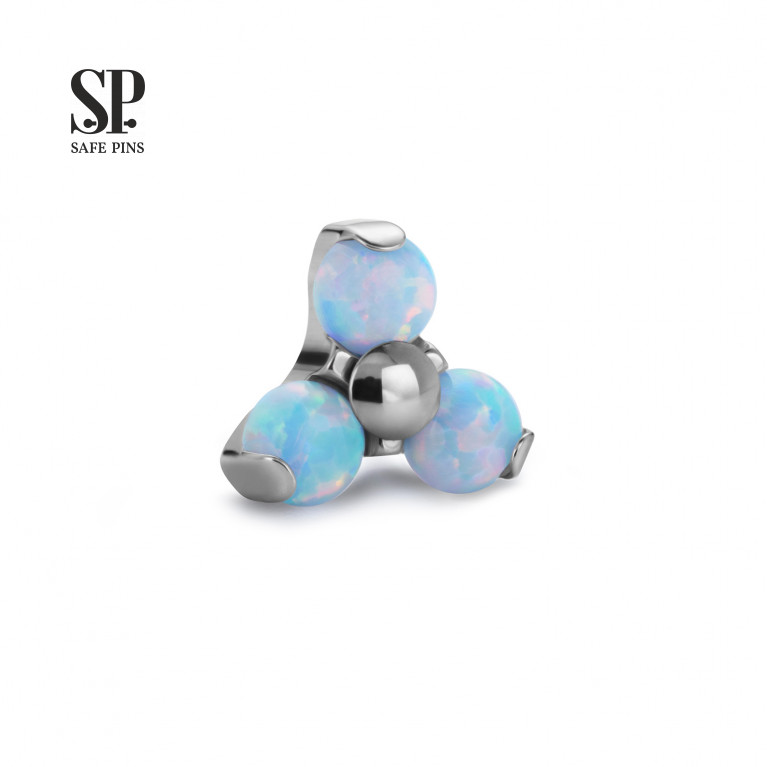 Trinity top with light blue opals