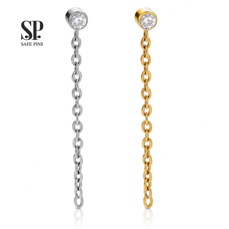 Dangle top with Clear CZ (Chain)