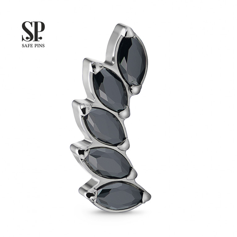 Sprig Cluster with Black CZ