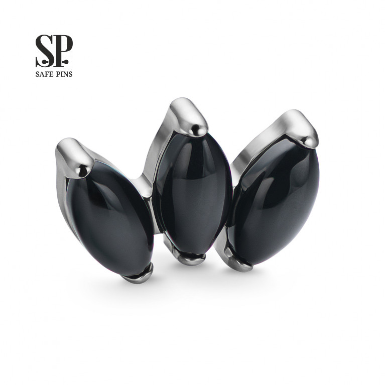 Triple Marquise Cluster with Black Onyx