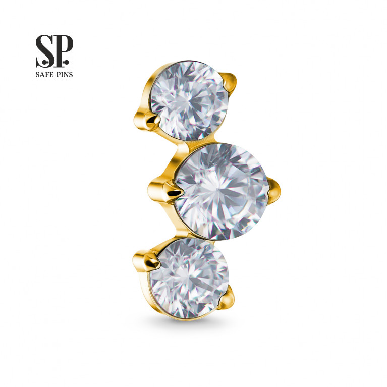 Prium Mini Cluster with Clear CZ (Gold PVD)