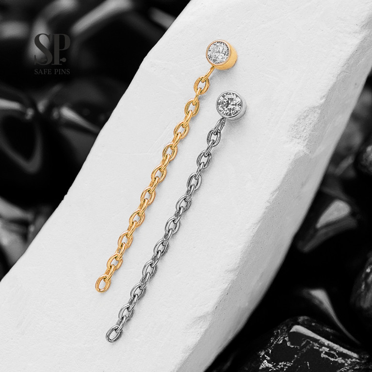 Dangle top with Clear CZ (Chain)