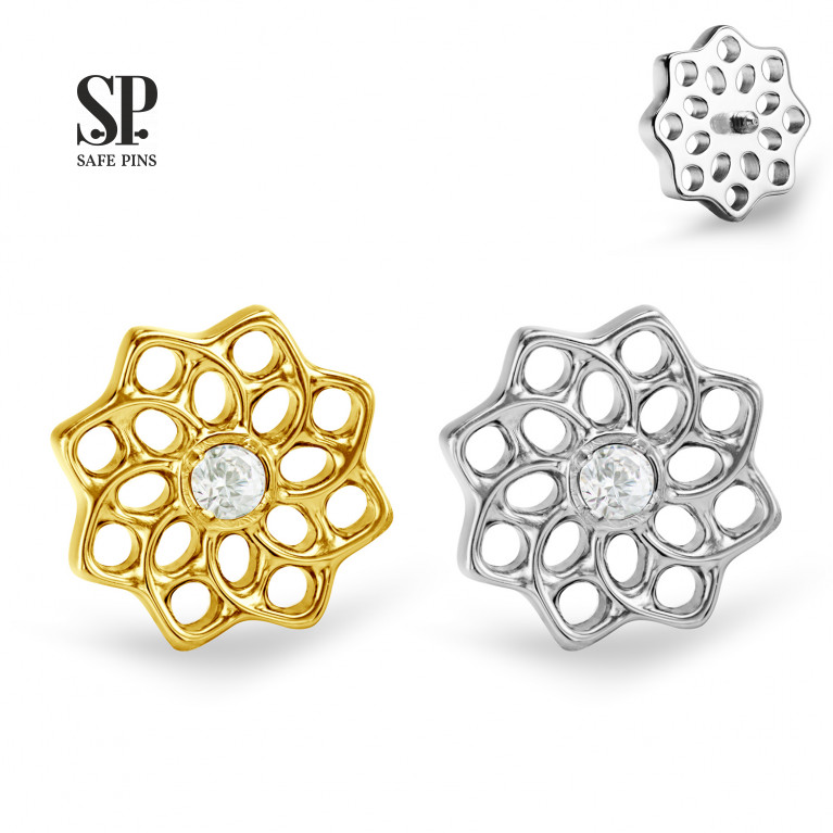 Mandala top with Clear CZ