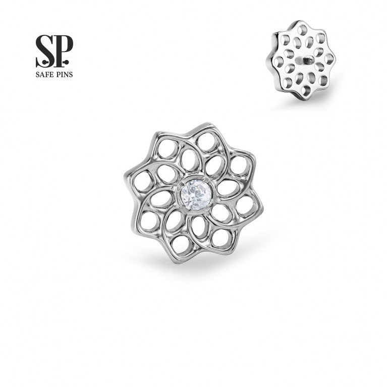 Mandala top with Clear CZ