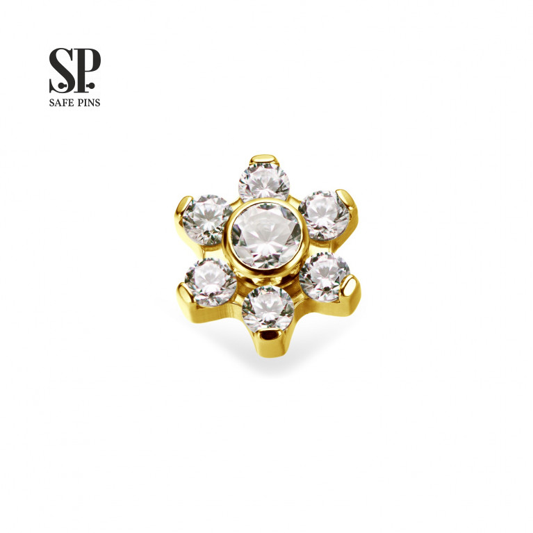 Flower top with CZ crystals