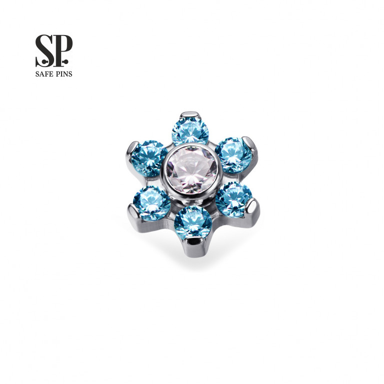 Flower top with CZ crystals