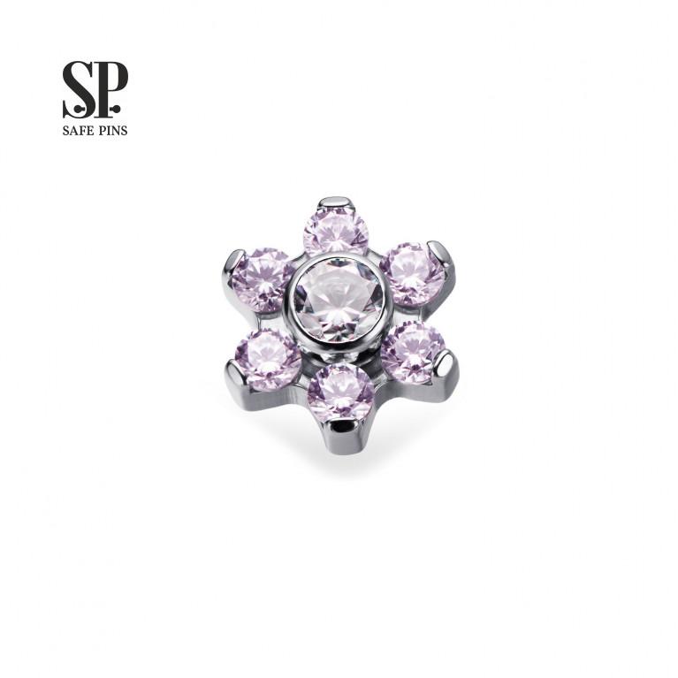 Flower top with CZ crystals