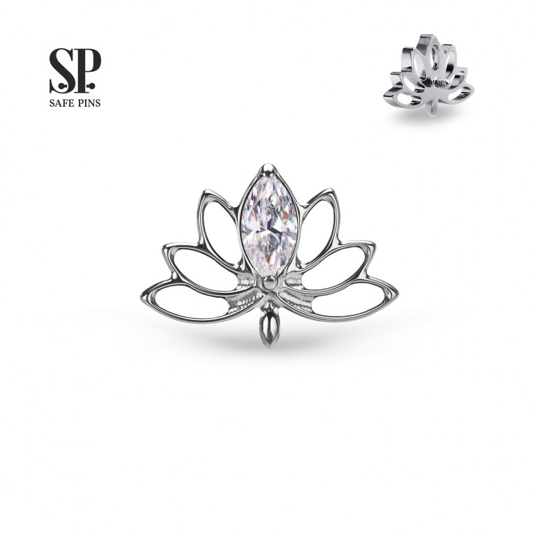 Lotus Flower top with CZ crystals