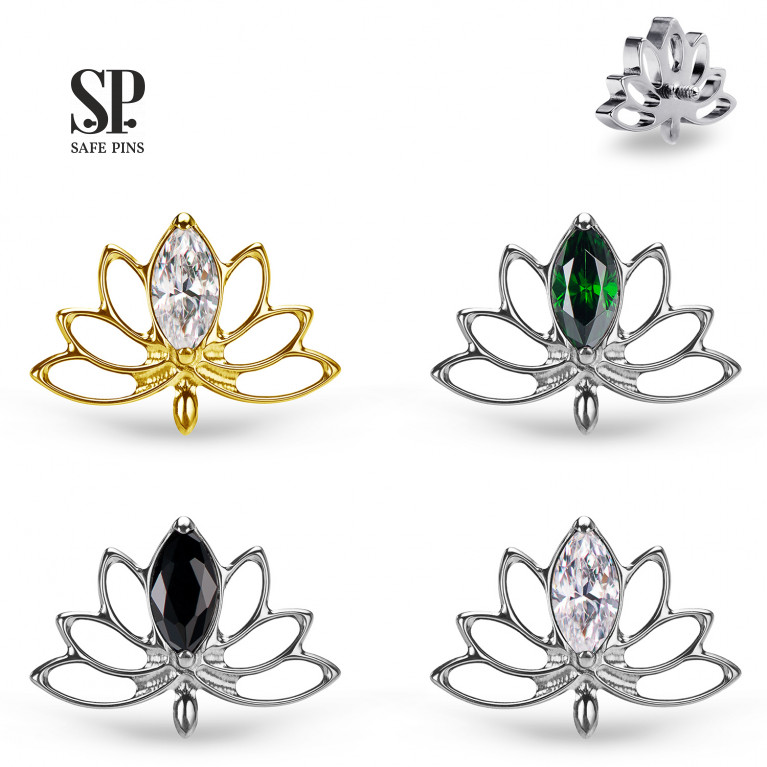 Lotus Flower top with CZ crystals