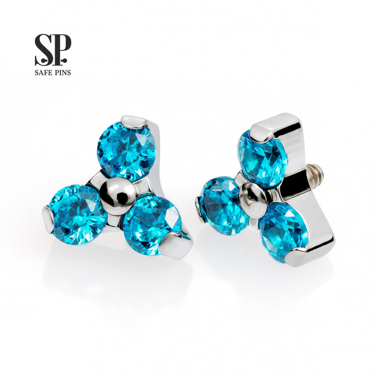 Trinity top with Aqua CZ