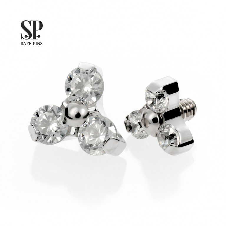 Trinity top with Clear CZ