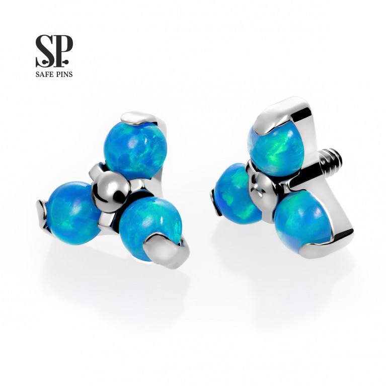 Trinity top with blue opals