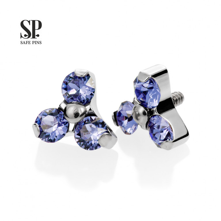 Trinity top with Tanzanite CZ