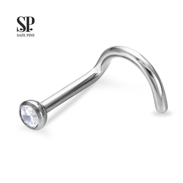 Nose stud with crystal CZ